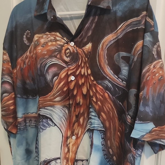 Octopus Print Men's Shirt (BR-51) - Picture 2 of 7